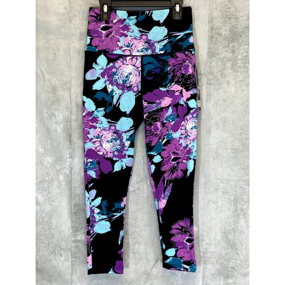 KAY UNGER Women's Blossom Bundle Black Printed High-Rise Pull-On Capri Leggings - Picture 1 of 11